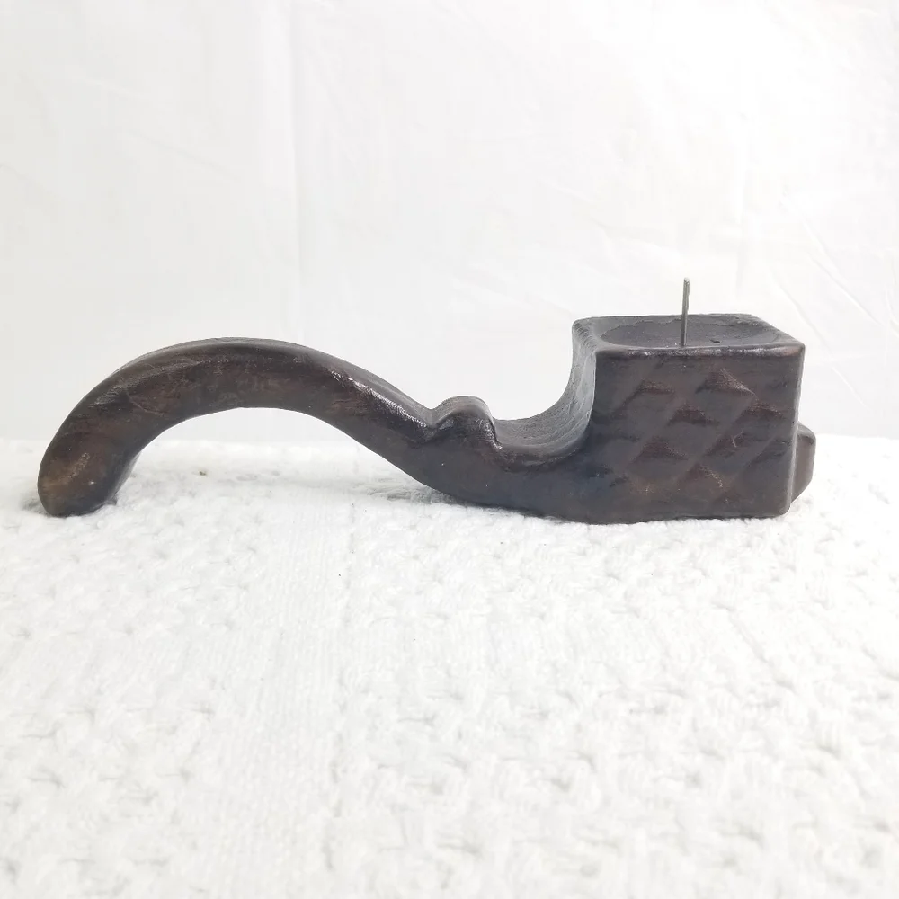 Vintage Rare Unique Hand Carved Vintage Wooden Candle Holder